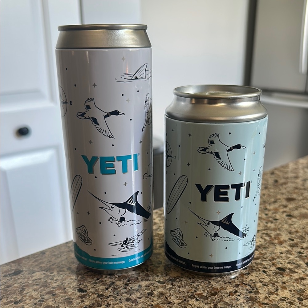 YETI Adventure Can Holder - White and Blue (includes both)